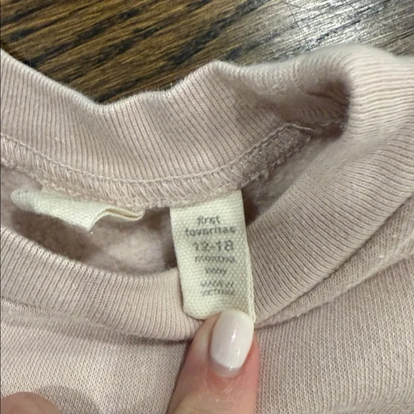 Gap Light Pink Rainbow Sweatshirt and Jogger Set 12-18 Months - Picture 4 of 7